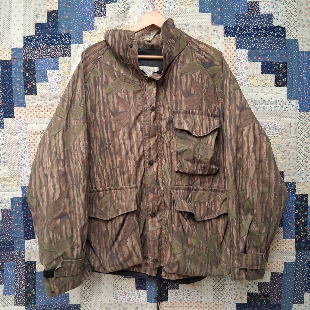 Vintage 90s 10X Realtree Camo Gore-Tex Rainwear Lightweight Hunting Jacket
